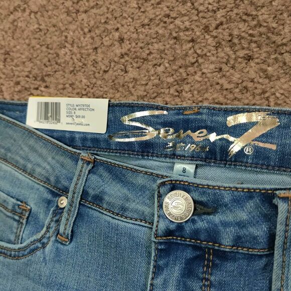 NWT Seven 7 Cropped Jeans Women's Size 8 Tower Straight High Waist Denim Pants - Picture 2 of 7